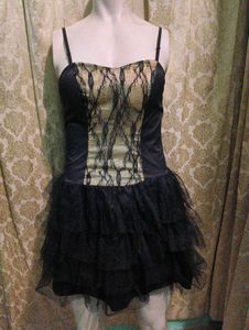 Black &amp; Gold Tulle Mini Dress