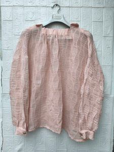 New with tag Chic Crinkle Textured Button-Up Top