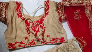 Elegant Red &amp; Gold Lehenga Choli