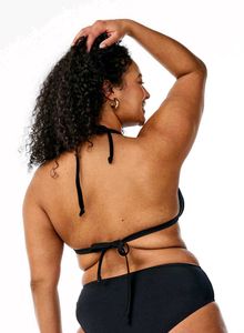 Black Lace-Up Bikini Top