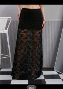 Elegant Black Lace Maxi Skirt