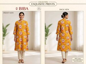 Elegant BIBA Yellow Kurti