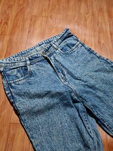 Acid Wash Wide Leg Jeans