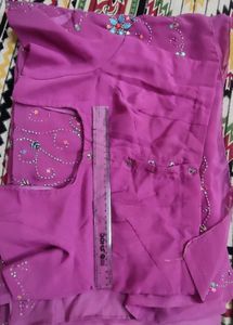 Vibrant Pink Saree with Subtle Embellishments