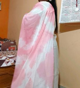 Elegant White &amp; Pink Kurta Set