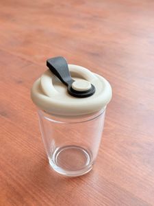 Set of 4 - Modern White Travel Mug with Lid