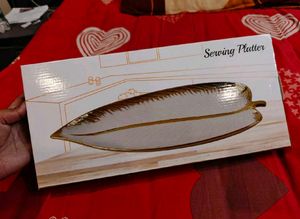 Elegant 16"Porc Banana Leaf Serving Platter