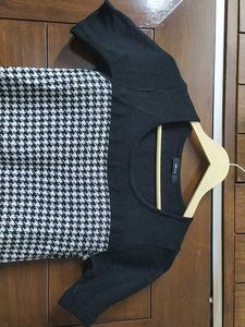 Houndstooth Knit Mini Dress