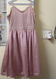 Chic Pink Spaghetti Strap Dress
