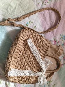 Woven Straw Handbag