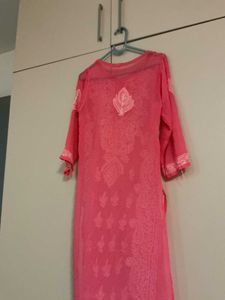 Pink Chikankari Kurti
