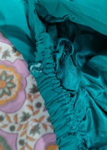 Embroidered Teal Kurta Set with Palazzo(bust32-34)
