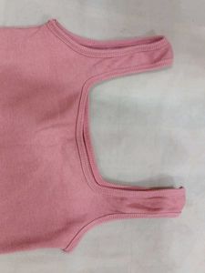 Cute Pink Square Neck Tank Top