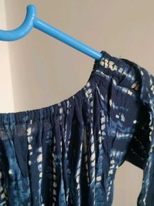 Boho Blue &amp; White Tie-Dye Dress