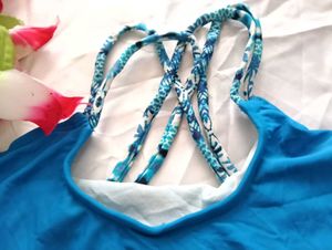 🎀BUY '1' GET '1' FREE Blue Laser Cut Bikini Top