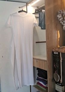 Classic White Ribbed Tunic Top