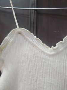 Cream Ribbed Camisole Top