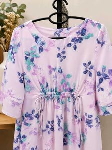 Floral Print Top with Tie Waist
