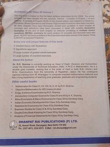 R.D. Sharma Mathematics Class XII Vol 1