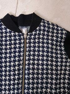 Houndstooth Bomber Jacket