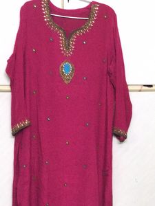 Embellished Magenta Kurta