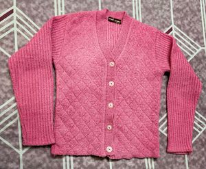 Pink Textured Cardigan