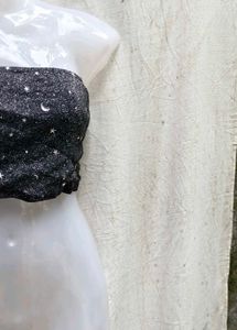I. Sparkly Celestial Print Tube Top
