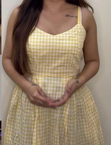 Yellow Gingham Mini Dress