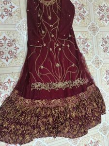 Exquisite Maroon Embroidered Lehenga Choli