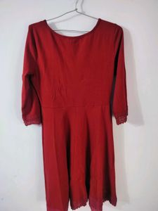 Harpa Chic Red Dress ❤️with Lace Detail