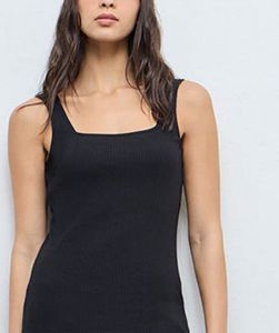 Sleek Black Ribbed Tank Top