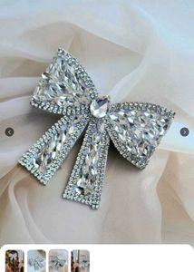 Sparkling Rhinestone Bow Hair Clip New Unused 0