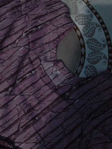 Purple Striped Salwar Kameez Set.