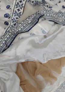 White Blue embroidered Lehenga Set
