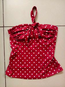 Littlebox Red Polka Dot Top