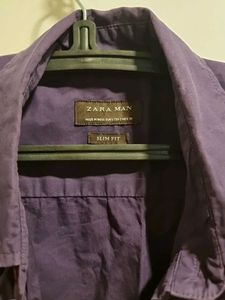 zara man Purple Button-Up Shirt (S 38)