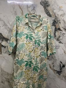 Green Floral Print Kurta