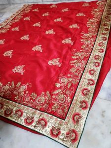 red and green colour combination saree
