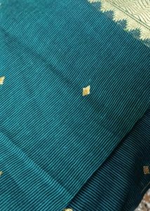 Dark Bottle Green Saree with Golden Zari Border