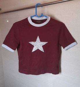 Maroon Star Top 🌟❤️
