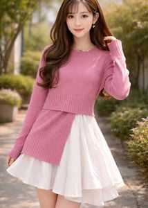 Chic Pink Sweater Dress