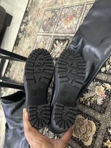 Black Faux Leather Platform Boots