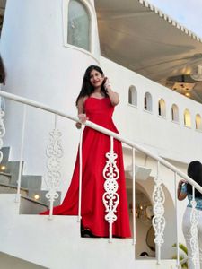 Stunning Red High Slit Maxi Dress