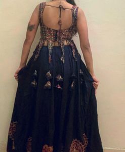 Elegant Navy &amp; Red Lehenga Choli Set