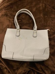 Stylish Gray Faux Snakeskin Tote Bag