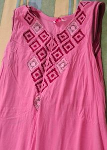 Embroidered Pink Top