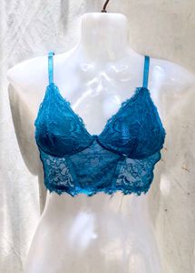 Teal Lace Longline Bralette