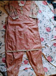 CREPE Pink Ethnic Kurta Set with Pants