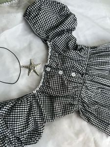 Gingham Puff Sleeve Dress