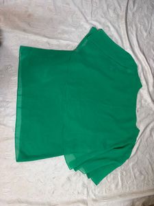 Emerald Green Embellished Flutter Sleeve Top